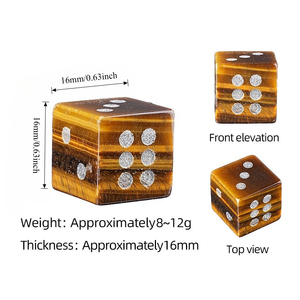 Dado quadrato da 16 mm, 1 pezzo, in ametista naturale, agata e occhio di tigre, con finitura opaca, in <span class=keywords><strong>pietra</strong></span> semipreziosa, per artigianato decorativo - Product Image 2