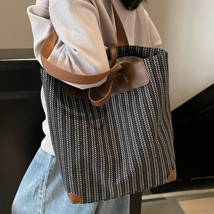 Cổ 45*15*28Cm Bán Buôn Tùy Chỉnh In Logo Tái Sử Dụng Bền Mua Sắm Túi Lớn Bông Vải Tote Túi Với Túi - Product Image 4