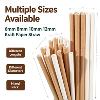 Pailles jetables en papier de 8,5 pouces, pailles écologiques jumbo pour thé aux perles et boissons lactées