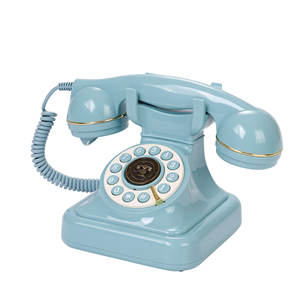Livre d'or audio et vidéo Fournitures de mariage Livre d'or pour message d'invité Livre d'or pour audio Décor de téléphone antique Téléphone de maison bleu - Product Image 1