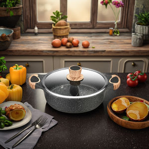 מרק שני תאים סיר חם <span class=keywords><strong>2</strong></span> מטפל אלומיניום ללא מקל שני סיר מרק טעם עם מכסה זכוכית - Product Image 6