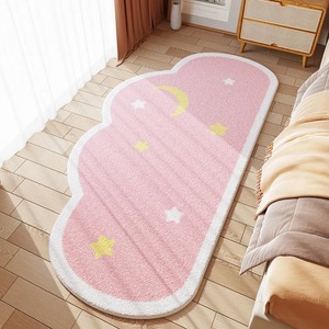 Tapis de sol imprimé nuages en fausse fourrure imitation cachemire, motif dessin animé mignon, pour chambre d'enfant, chambre à coucher, style 'Cœur de jeune fille' - Product Image 3