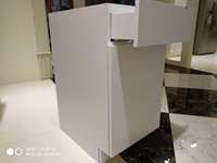Projet d'armoires de cuisine américaines, design moderne de style européen, portes d'armoires de cuisine en MDF blanc