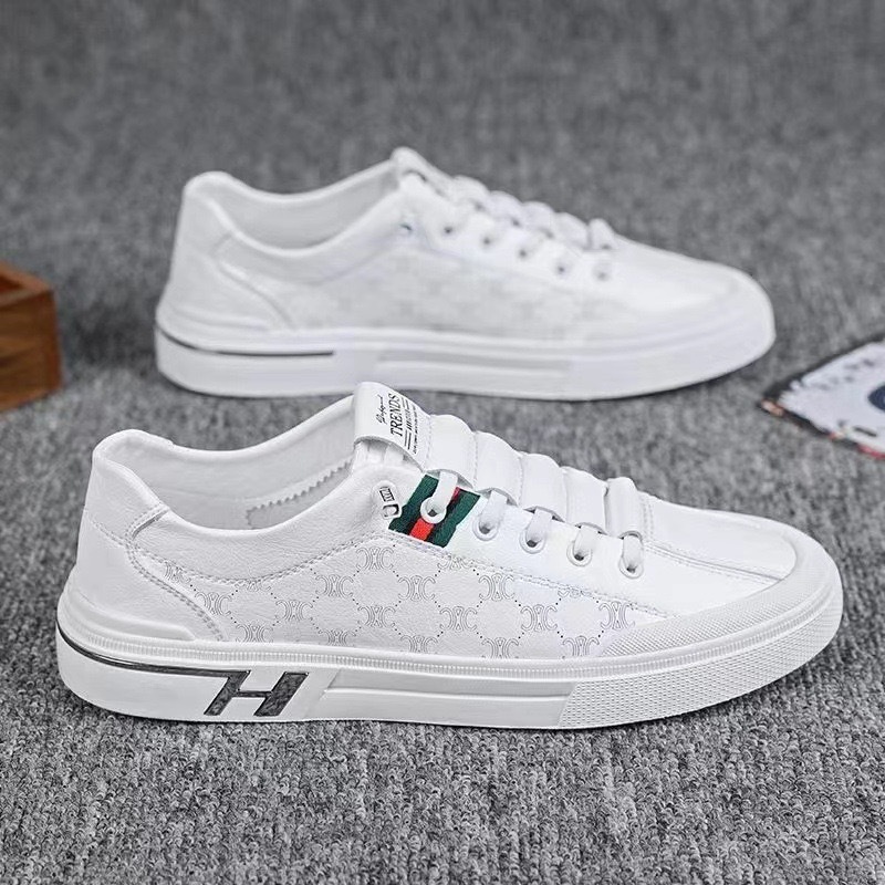 New Summer Men's shoes, Breathable White Sneakers, Korean Style Trendy Versatile Flat sports shoes, Casual Board shoes For Men