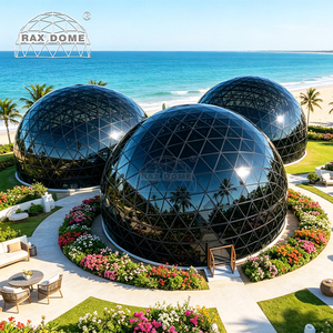 RAXDOME 15M 20M Casa a Cupola Geodetica in Vetro Nero <span class=keywords><strong>per</strong></span> <span class=keywords><strong>Glamping</strong></span> sul Mare, Resort ed Eventi - Product Image 5