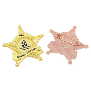 Nhà Máy Chất Lượng Cao Tùy Chỉnh In Ấn Logo Ve Áo Pin Vàng Bạc Đồng Thiết Kế Sao Kim Loại Huy Hiệu - Product Image 6