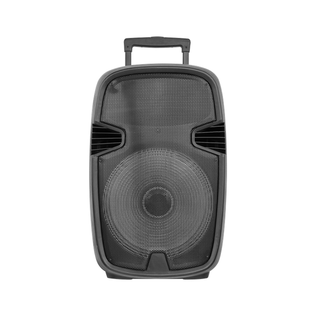 2016 Hot Sale 15 Inch Woofer 2-Way Outdoor Mobile Trolley Stage Speaker with USB/TWS/BT/TF/FM/Record/Remote/Flashing Light