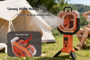 Portable Mist Cooling Camping Led <b>Light</b> <b>Timer</b> Rechargeable Battery Powered Fan <b>With</b> Tripod for Hiking Tent - Product Image 2