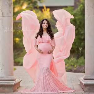 Chemise de nuit d'été sexy et longue Bodycon Robes Robe de maternité Photoshoot Chemise de nuit d'allaitement chaude Maternité Allaitement - Product Image 6