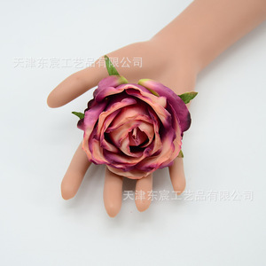 Fleurs artificielles réalistes en soie Dongchen Crafts, roses à bords brûlés simulés, pour décorations de mariage et bouquets de mariée - Product Image 2
