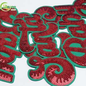 Stylish Durable Iron-On Chenille Fabric Embroidery Patches Gold Glitter Big Sequins PVC for Girls Clothing Hats - Product Image 3