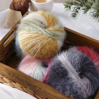Fil de laine mérinos moelleux de 100g, ultra-doux, teint en segments, mélangé, pour tricot à la main, pull, écharpe, chapeau, pince à cheveux, etc.
