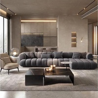Rosegia ZF-8102 #   Ensemble de canapés en tissu en forme de L moderne à trois places pour usage hôtelier, design confortable avec pieds en fer