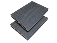 Planche de terrasse en WPC à âme creuse avec système d'interverrouillage double, imperméable, écologique, antidérapante, design moderne pour usage extérieur