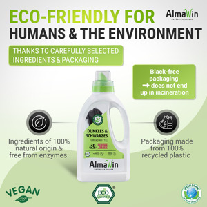 AlmaWin Custom 1 Brand Dark & Black Liquid Laundry <b>Detergent</b> 750ml 25 Loads With Verbena Scent Soap Nut Extract Organic Color - Product Image 5