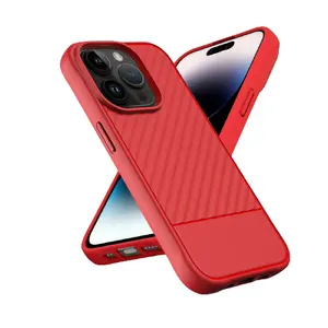 Fashionable Holiday Red Tpu Phone Case Stainless Protective Shockproof for Iphone 15 Pro Carcasa de telefono movil de vacaciones