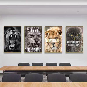 Decoración <span class=keywords><strong>de</strong></span> Pared para Fábrica, Oficina, Gimnasio, Hogar, León Salvaje, Éxito, Inspiración, Motivación, <span class=keywords><strong>Frases</strong></span>, Pósters y Cuadros Decorativos - Product Image 6