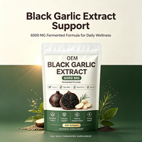 Gélules d'extrait d'ail noir fermenté en gros pour OEM, 300 unités, 6000 mg, végétaliennes, sans OGM, pour étiquette personnalisée