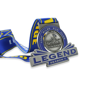 Design unique 10km Spinning Antique Argent Plaqué Course Cyclisme Finisseur <span class=keywords><strong>Spinner</strong></span> Insert Spin Award Médaille - Product Image 2