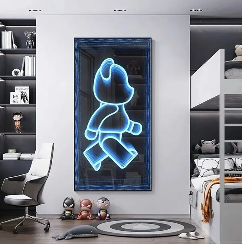 Özel infinity galaxy LOGO dipsiz genişletir abyss sonsuz 3d led neon tünel sonsuzluk ayna