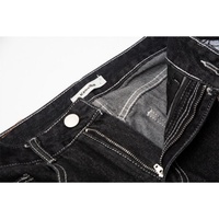 Jean en denim streetwear personnalisé à imprimé squelette pour hommes et femmes, coupe droite, délavé moyen, tricoté, automne, pantalon décontracté et tendance
