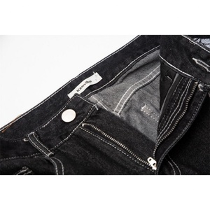 Jean en denim streetwear personnalisé à imprimé squelette pour hommes et femmes, coupe droite, délavé moyen, tricoté, automne, pantalon décontracté et tendance - Product Image 6