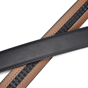 Cinturón de Cuero Dividido para Hombre con Hebilla Automática de Trinquete, Correa de Cintura de Cuero Genuino para Vestir o Uso Casual - Product Image 5