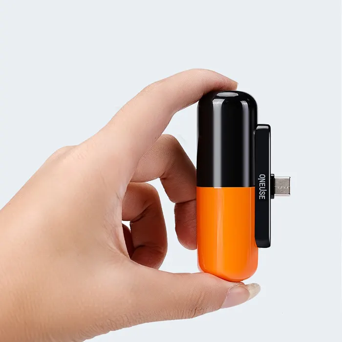 2023 MT26plus full colors mini portable 5000mah emergency handy power charger with built in charging plug capsule power bank
