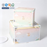 Boîtes à gâteaux auto-érectables en carton recyclé de qualité alimentaire, non transparentes, personnalisées en 3 parties, emballage moderne pour boulangerie