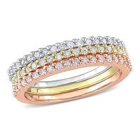 Gelbgold Micro Pave Ring Damen Zirkon Diamant Schmuck Mode Kristall Ehering