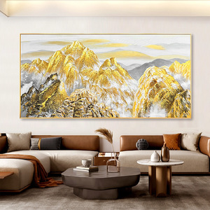 Pintura al Óleo Pintada a Mano, Arte Abstracto Moderno de Paisaje, Efecto 3D, Marco Metálico, Decoración de Pared para Sala de Estar, Fondo de Sofá - Product Image 2