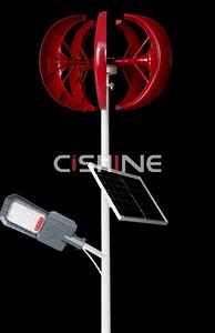 CISHINE เครื่องกำเนิดไฟฟ้าพลังงานลมแกนตั้ง 300-1000W ใบพัดรูปตัว C สีแดง เสียงรบกวนต่ำสำหรับไฟถนนพลังงานแสงอาทิตย์สวนระบบออฟกริด S-VWT-3 - Product Image 1