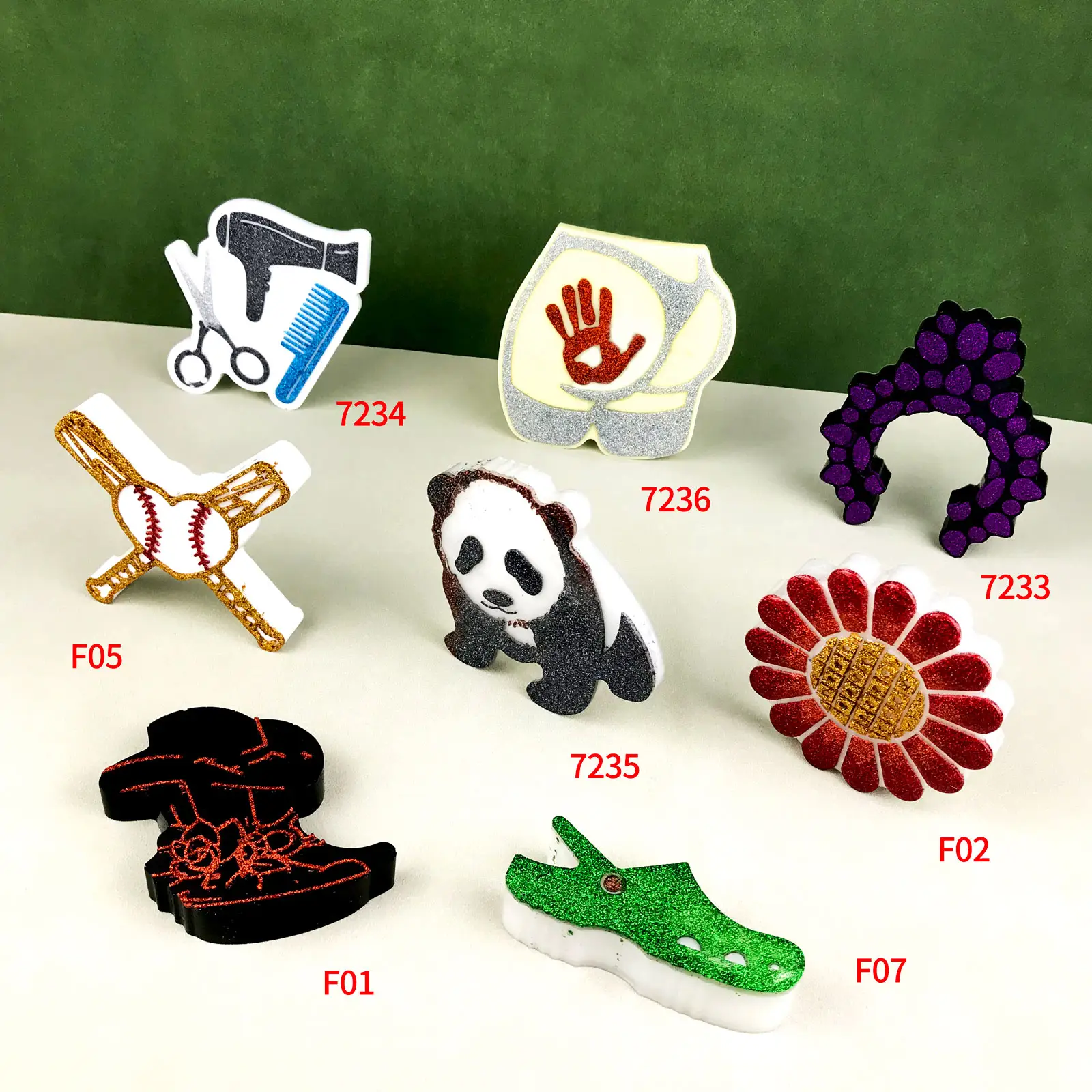Pantoufles pour femmes, arc de panda, peigne, sèche-cheveux, moule en silicone, plâtre, 7233