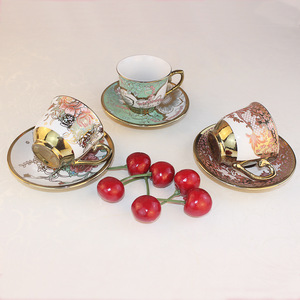 En stock, tasses à café en céramique de luxe, tasse à expresso réutilisable avec tasses à thé et soucoupes - Product Image 4