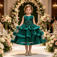 Robe en tulle pour enfants, robe de soirée sans manches, tenue de fête d'anniversaire pour bébé fille, robe de demoiselle d'honneur pour mariage, robe de princesse pour enfants