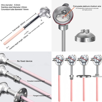 S/R/B Type Platinum Rhodium Thermocouple High Temperature Sensor 0~1800℃ for Ceramic Kiln & Metallurgy Custom Probe