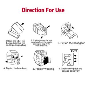 Masker pelindung api satu kali, masker pelarian, masker asap, penutup tahan api pelarian - Product Image 4