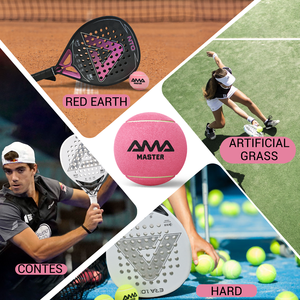 Pelotas de Pádel AMA SPORT de Alta Calidad Aprobadas por la ITF de Lana Rosa con Logo Personalizado - Product Image 5