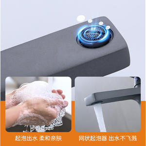 Grifo de lavabo negro estilo hotel, de un solo orificio, monomando, montado en cubierta, con válvula cerámica y construcción de latón. - Product Image 5