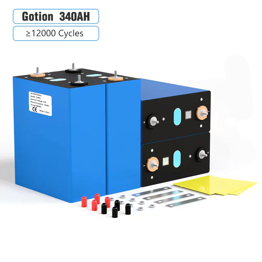 Gotion 340Ah Lifepo4 батарея 12000 циклов фактическая емкость более 350AH + класс штифты + Шина + винт + запас ЕС