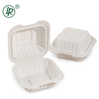 Conteneur alimentaire jetable à charnière en Mfpp (Mineral Filled Plastic) de 5x5 pouces pour plats à emporter, idéal pour les restaurants