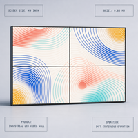Mur vidéo LCD industriel 49 pouces avec cadre de 0,88 mm, affichage en raccordement à fonctionnement continu 24/7 pour centre de commande