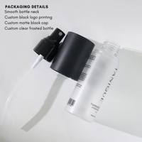 BVPACK 30g 50g 100ml Ensemble cosmétique en plastique noir givré, pot et flacon avec pompe à mousse pour nettoyant, tonique, crème