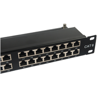 Panel Patch FTP Berlapis Emas 48-Port Cat6 RJ45 1U 19 Inci yang Dapat Disesuaikan untuk Sistem Kabel Jaringan, Suku Cadang Telekomunikasi
