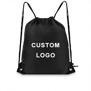 Polyester Cinch Backpack <b>String</b> <b>Bags</b> Waterproof Gym <b>Bag</b> For Swimming Soccer Basketball 12 Colors Gift <b>Bags</b> for Christmas Party - Product Image 1