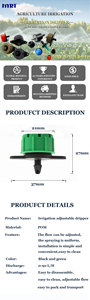 Goutteur d'irrigation micro-<span class=keywords><strong>goutte</strong></span> <span class=keywords><strong>à</strong></span> 8 trous réglable de 4 <span class=keywords><strong>à</strong></span> 90 L, de haute qualité, <span class=keywords><strong>vert</strong></span>, en ligne, pour <span class=keywords><strong>tuyau</strong></span> de 1/4 pouce - Product Image 5
