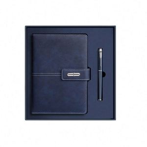 Juego de Regalo de Cuaderno de Cuero PU Azul Personalizado de Fábrica, Diario Magnético A5, Botella de Agua, Juego de Regalo Corporativo de Lujo - Product Image 1