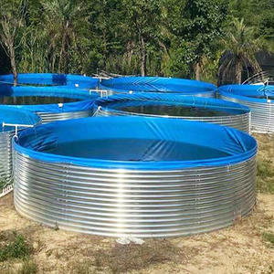 高密度エビ池、高さ0.95メートルの亜鉛メッキ鋼板繁殖池、キャンバス水タンク、新しいタイプの魚池 - Product Image 4
