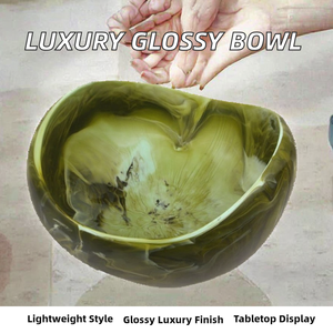 Tazón de Ensalada de Plástico Hecho a Mano con Acabado Brillante, Aspecto Natural, Ligero, Libre de BPA, para Decoración de Mesa de Boda, para Frutas - Product Image 2