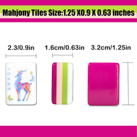 Coffret Cadeau Mahjong Américain Portable Rose Rouge Premium 160 Tuiles Sacs de Rangement de Haute Qualité Dés en Acrylique Poker 4 Joueurs Écologique